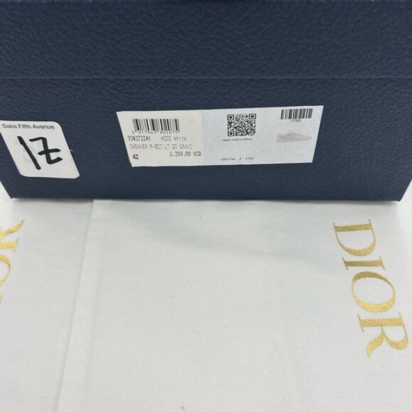 Men's Dior B 27 white calf skin sneakers size 42 made in Italy - Picture 9 of 16